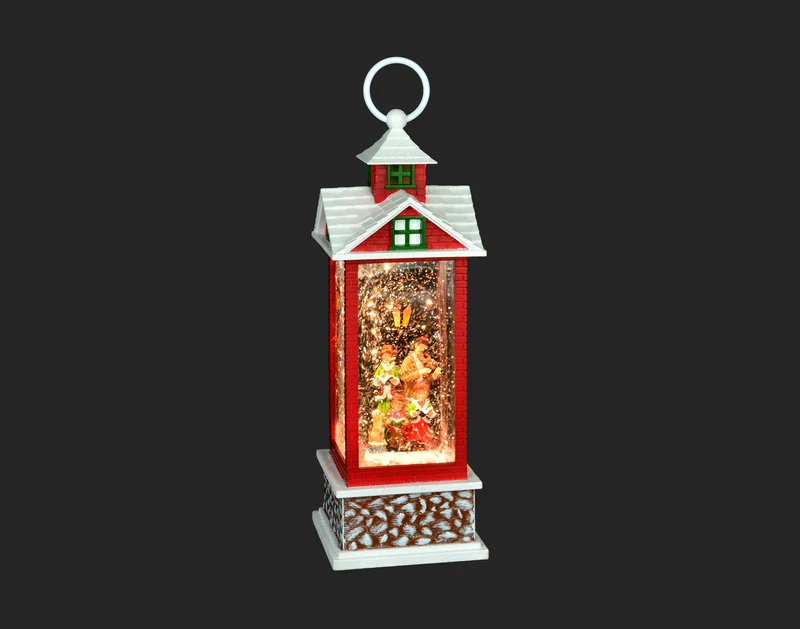 Lanterne de Noël rouge avec chorale