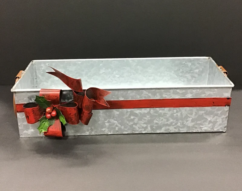 Jardinière en métal avec boucle de Noël