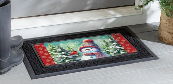 Insert de tapis "Bonhomme de neige et cardinal"