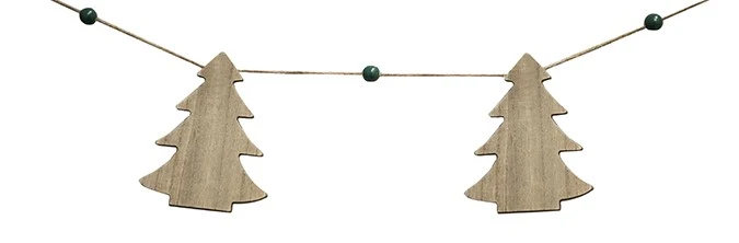 Guirlande de sapins beige en bois