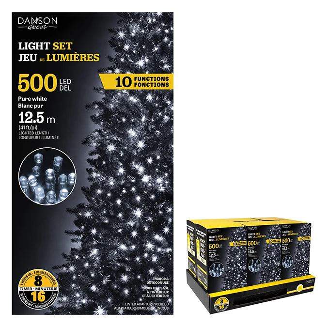 Guirlande de 500 lumières DEL blanc pur