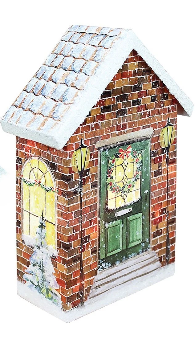 Lanterne en forme de maison décorée