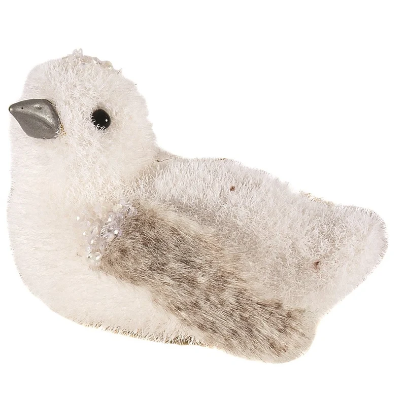 Décoration oiseau couché duveteux