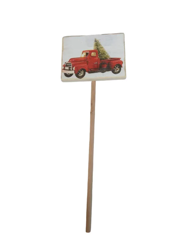 Camion rouge sur tige