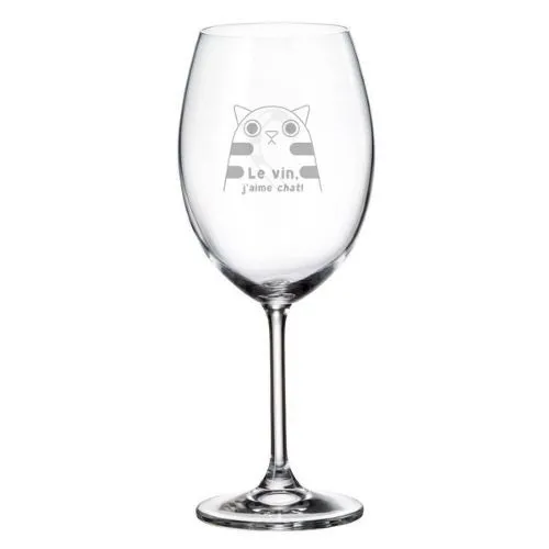 Coupe de vin "Le vin, j’aime chat!"