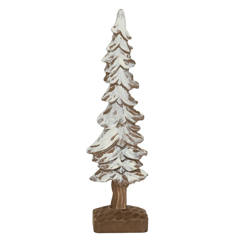 Sapin décoratif en bois givré