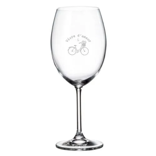 Coupe à vin "Vivre d'amour et de vélo"