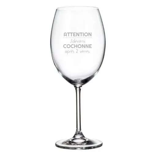 Coupe à vin "J'Deviens cochonne..."