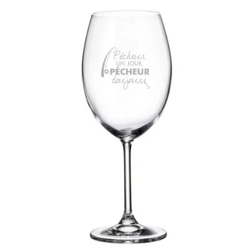 Coupe à vin "Pêcheur un jour..."
