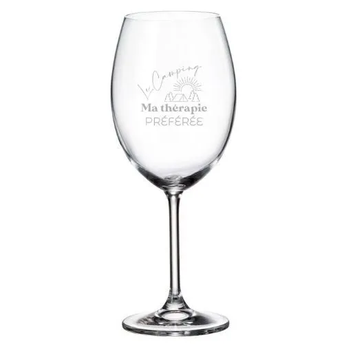 Coupe à vin "Le Camping, ma thérapie..."