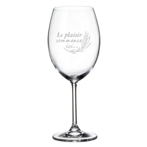Coupe à vin "Le plaisir commence ici"