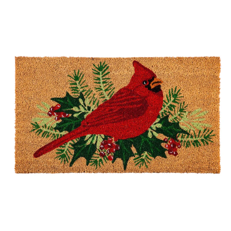 Tapis d'entrée en fibre de coco – Cardinal d'hiver