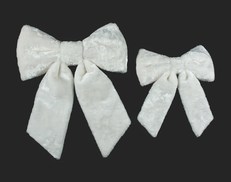 Boucles décoratives en velours blanc crème