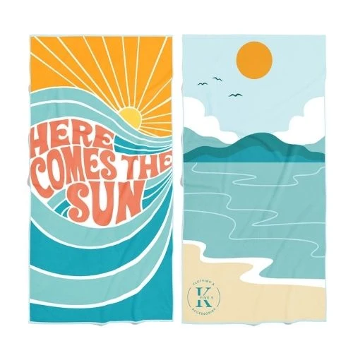 Serviette en microfibre "Plage rétro" - K5 Clothing