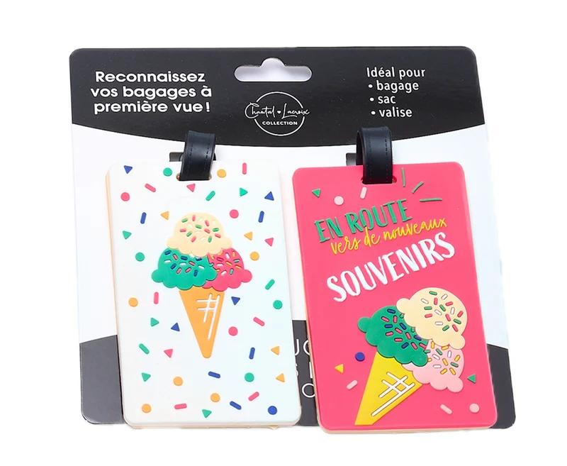 Étiquettes de bagages cornet de crème glacée – Collection Chantal Lacroix