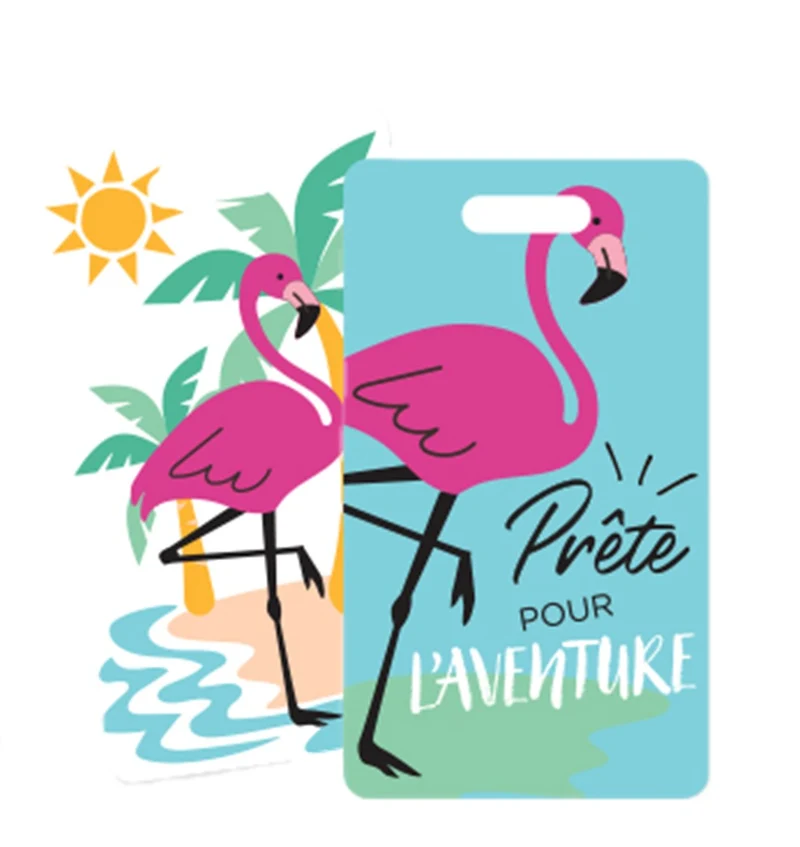 Étiquettes de bagages flamants roses – Collection Chantal Lacroix