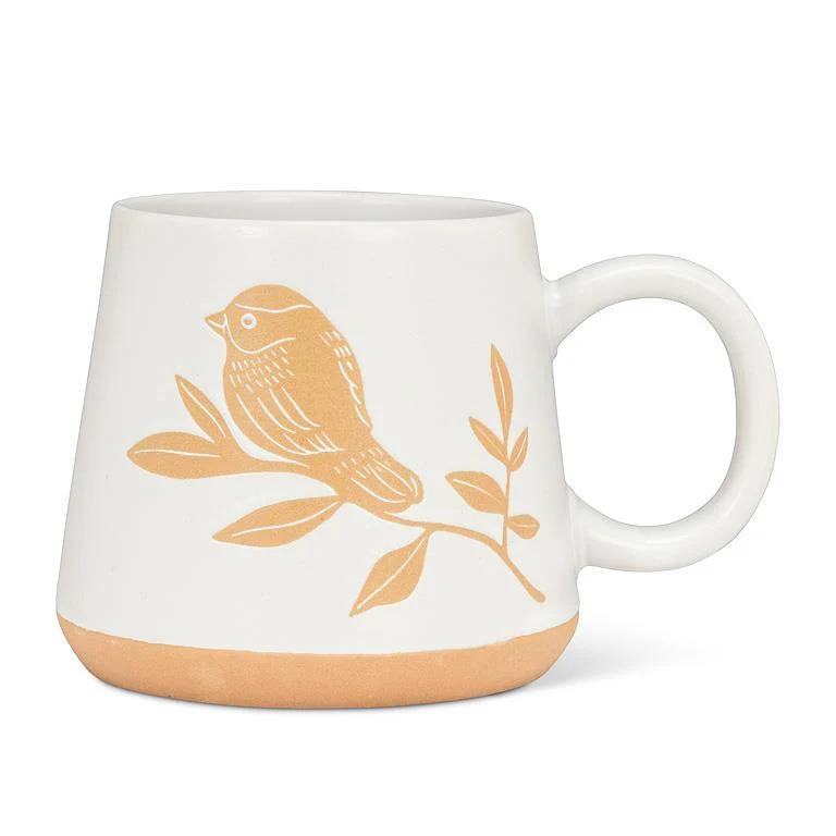 Tasse avec motif d'oiseau sur la branche