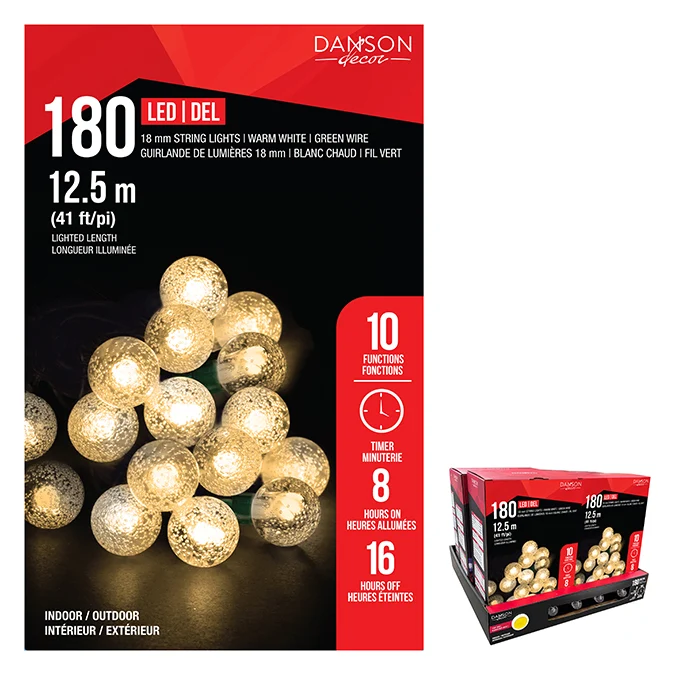 Set de boules de 180 lumières blanc chaud