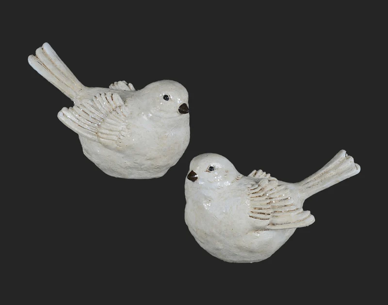 Statue d'oiseau crème
