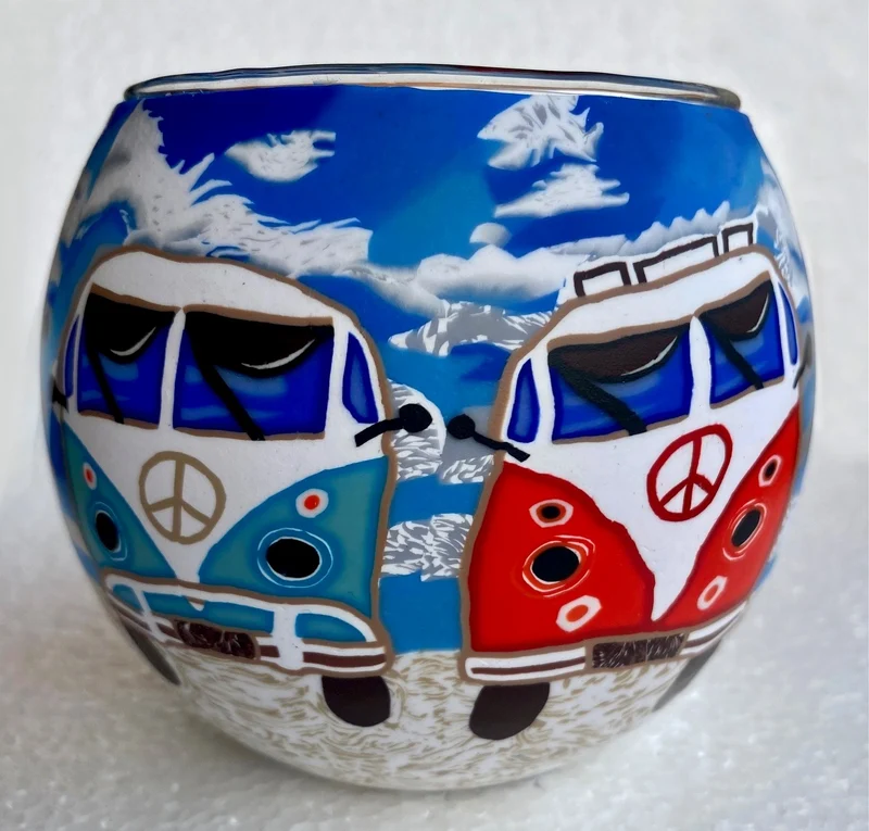 Porte-bougie décoratif en verre Camping