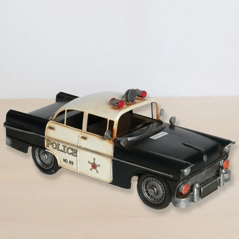 Voiture de police rétro en métal – Années 1960