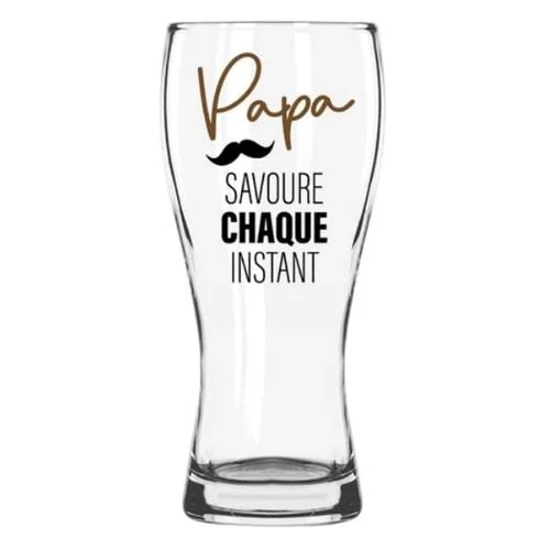 Verre à bière "Papa savoure chaque instant" - Chantal Lacroix
