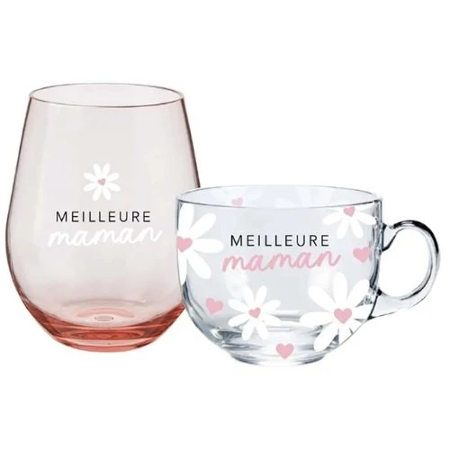 Ensemble de verres "Meilleure maman" - Chantal Lacroix