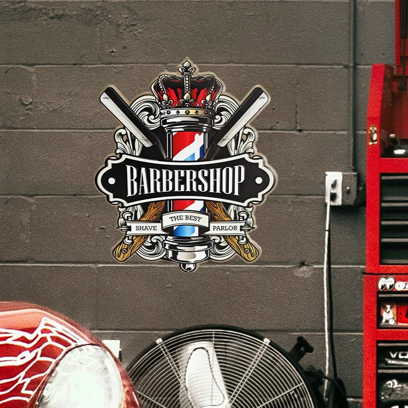 Affiche "Barbershop" en métal