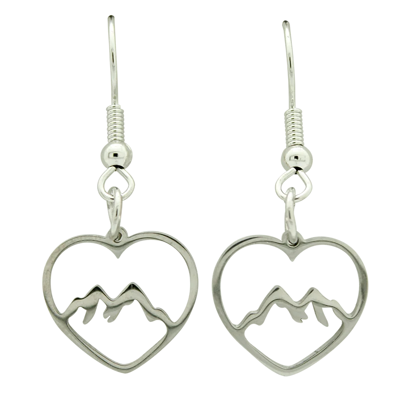 Boucles d'oreilles Montagne en coeur