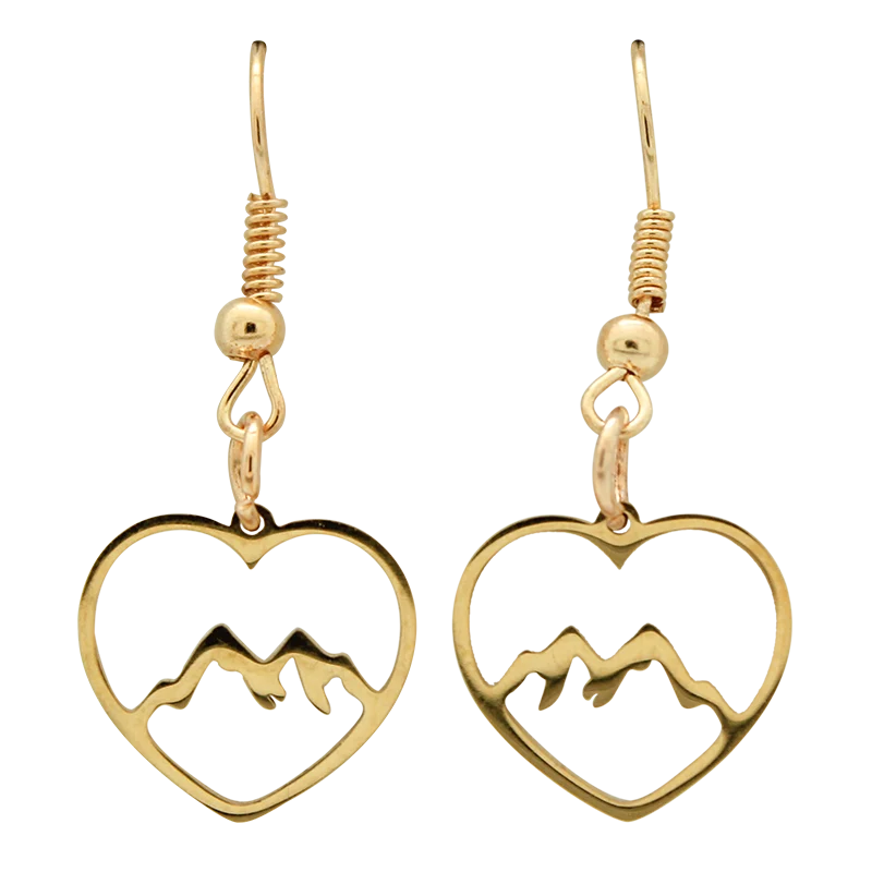 Boucles d'oreilles Montagne en coeur