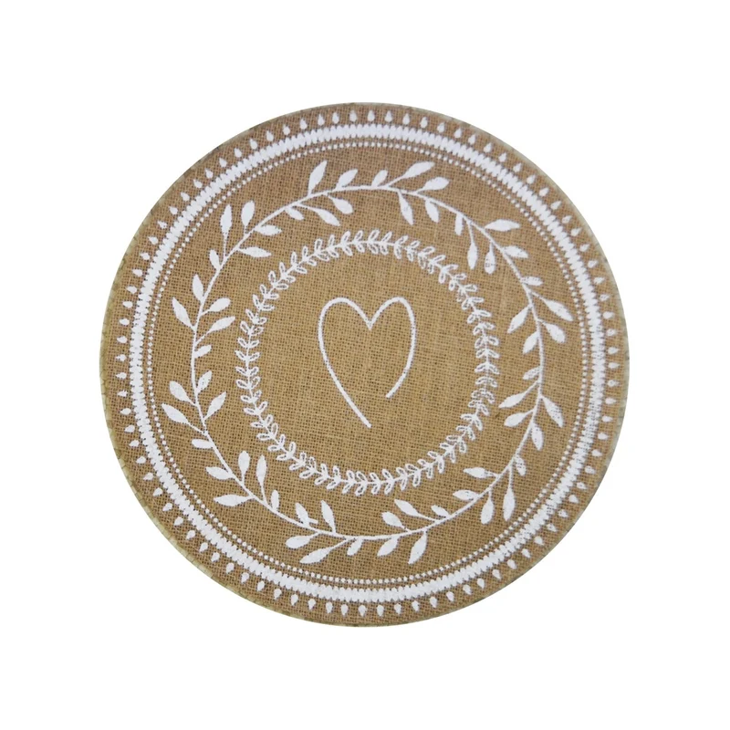 Napperon de jute motif coeur