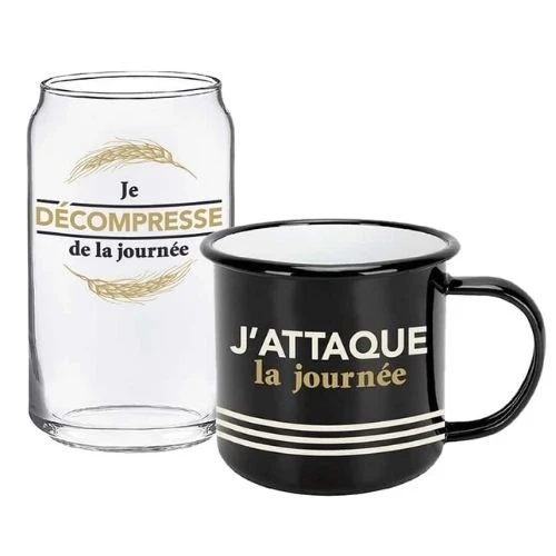 Ensemble tasse et verre à bière - Chantal Lacroix