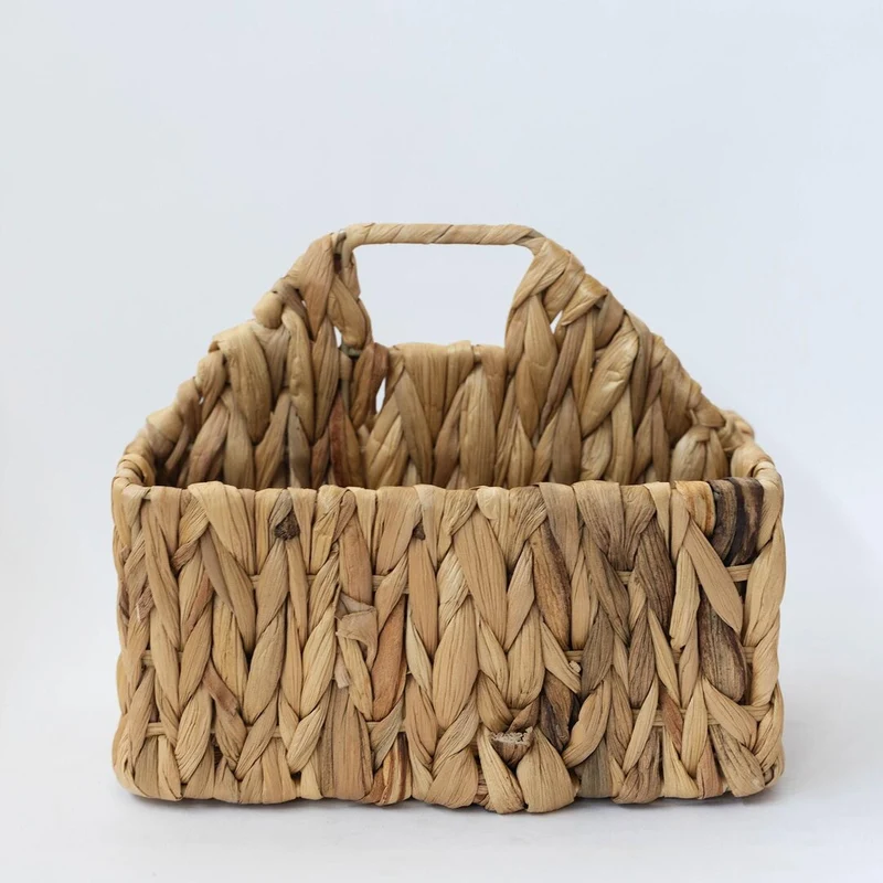 Panier en bois avec motif de tissage