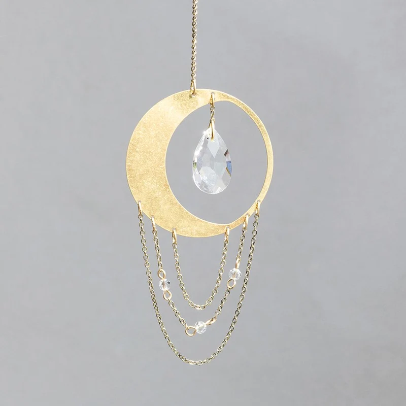 Capteur de soleil – Lune dorée et cristal