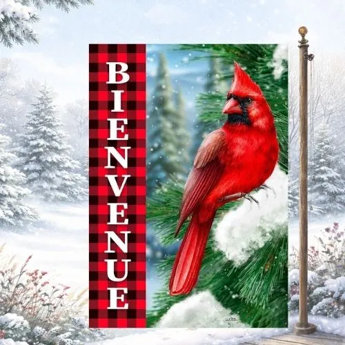 Drapeau décoratif "Le Cardinal rouge"