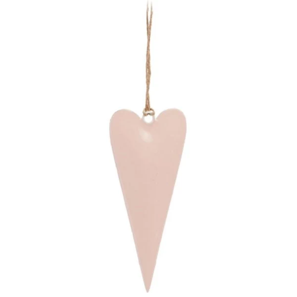 Ornement de coeur rose en métal