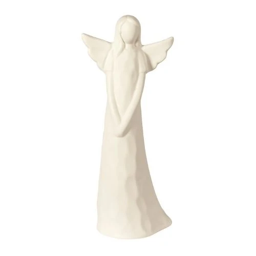 Statue ange en porcelaine blanche mate