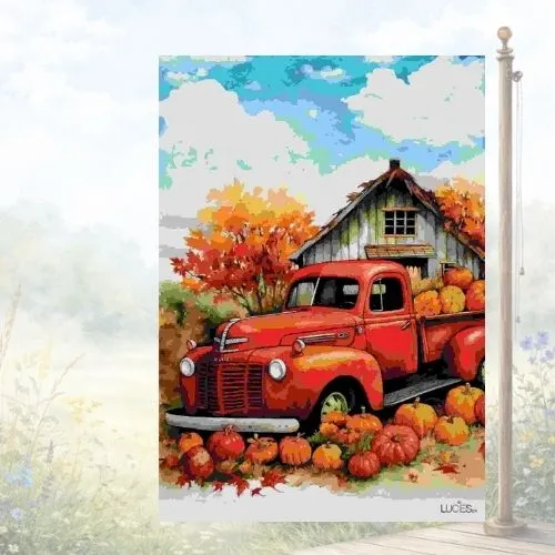 Drapeau décoratif "Le camion rouge"