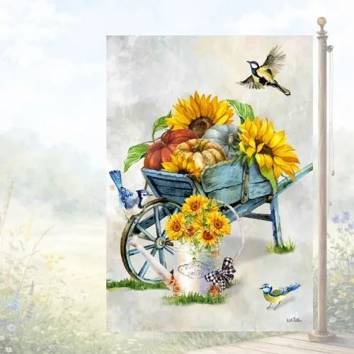 Drapeau décoratif "Brouette d'automne"