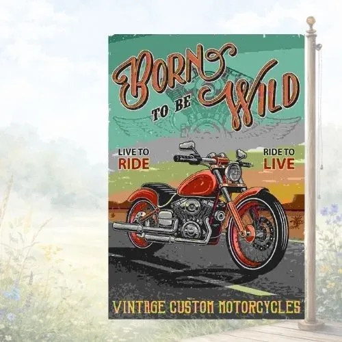 Drapeau décoratif "Born to be wild"