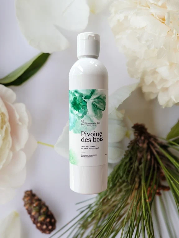 Lait nettoyant et bain moussant "Pivoine des bois" - Pivoinerie Lili