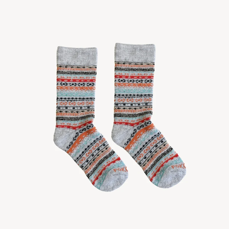 Chaussette en Alpaga gris multi