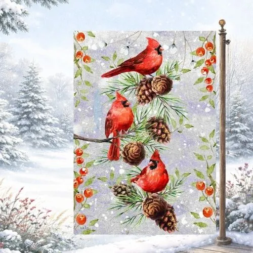 Drapeau décoratif "Oiseaux et cocottes"
