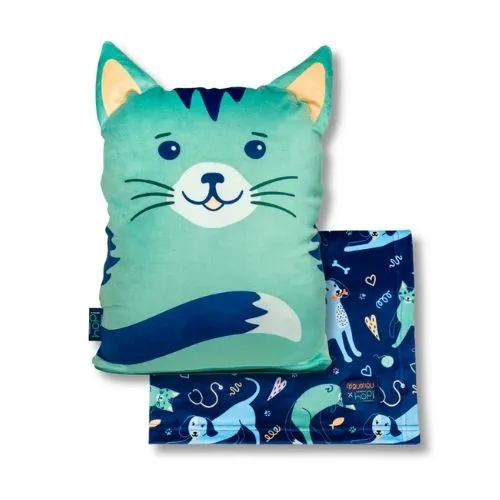 Peluche couverture chat Poupilou 3-en-1