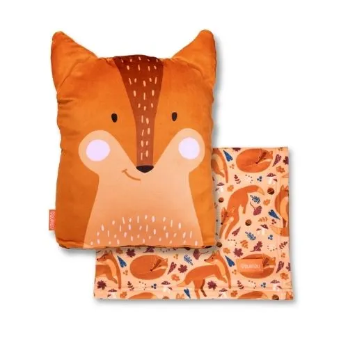 Peluche couverture renard Poupilou 3-en-1