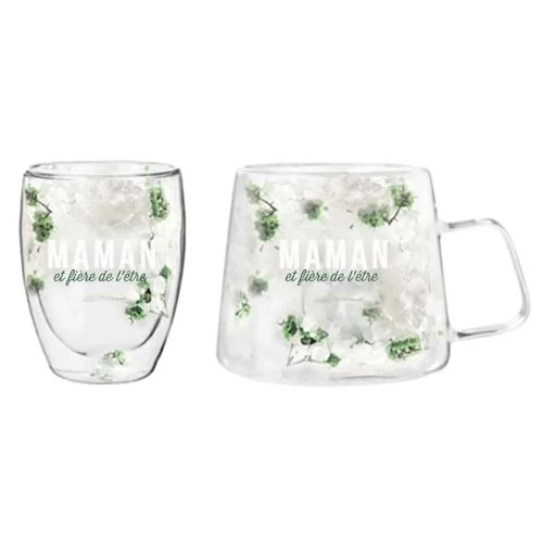 Ensemble tasse et verre "Maman et fière de l’être" - Chantal Lacroix