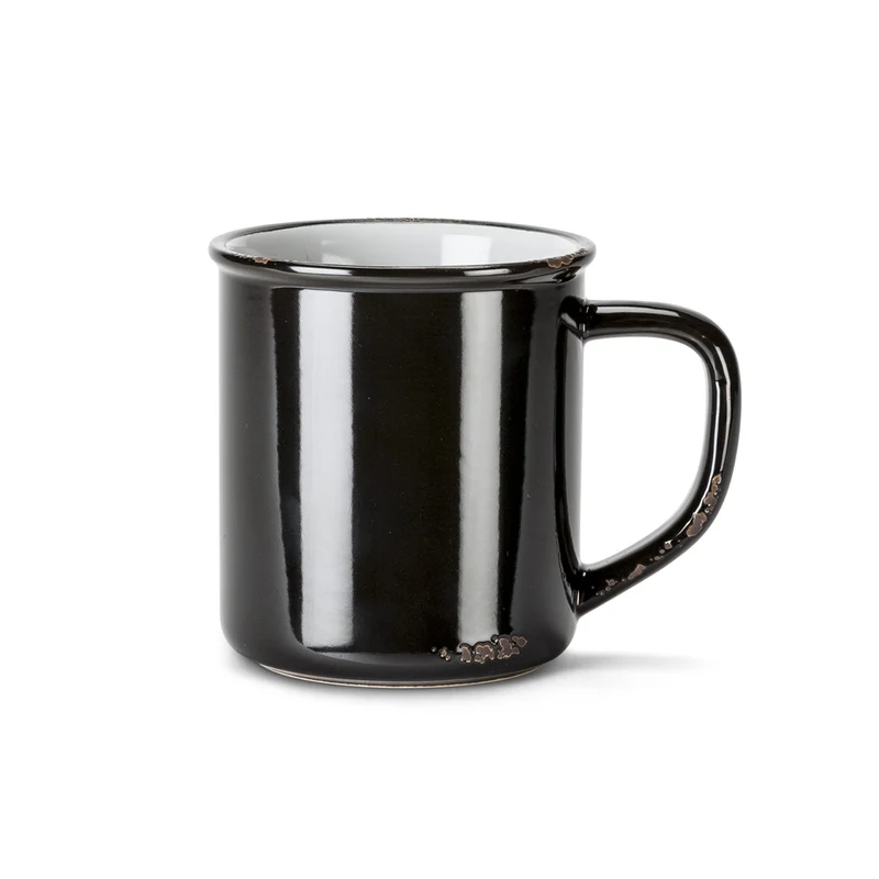 Tasse vintage en émail noir