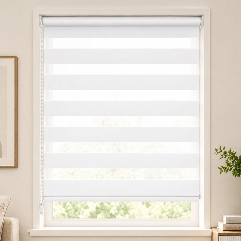 Store enrouleur jour nuit double 80x150cm Blanc