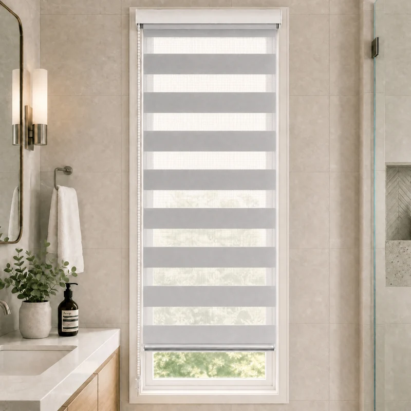 Store enrouleur jour nuit double 55x150cm Gris