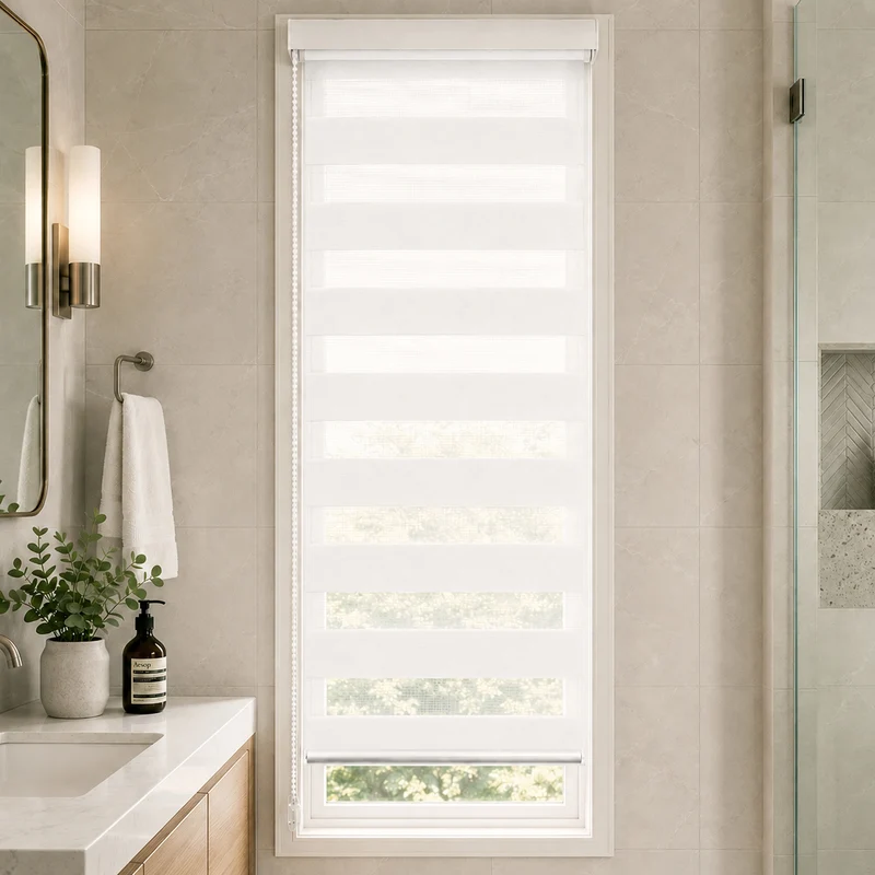 Store enrouleur jour nuit double 50x150cm Blanc